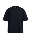Emporio Armani Man T-shirt Midnight Blue Size L Cotton, Polyester, Elastane In Black