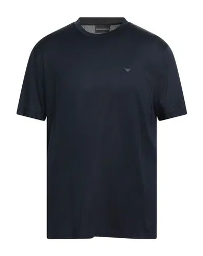 EMPORIO ARMANI EMPORIO ARMANI MAN T-SHIRT MIDNIGHT BLUE SIZE L LYOCELL, COTTON