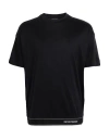 Emporio Armani Man T-shirt Black Size L Lyocell, Cotton, Polyester, Elastane, Polyamide In Blue