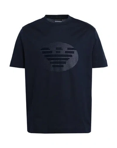 Emporio Armani Man T-shirt Midnight Blue Size M Cotton