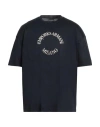 Emporio Armani Man T-shirt Midnight Blue Size M Cotton In Black