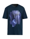 Emporio Armani Man T-shirt Midnight Blue Size M Cotton In Blue