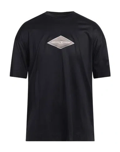 Emporio Armani Man T-shirt Midnight Blue Size S Lyocell, Cotton