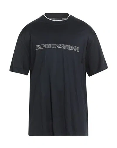 Emporio Armani Man T-shirt Midnight Blue Size S Lyocell, Cotton