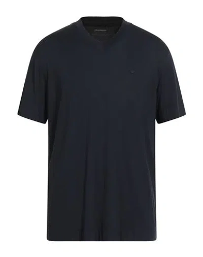 Emporio Armani Man T-shirt Midnight Blue Size Xl Modal, Elastane, Silk