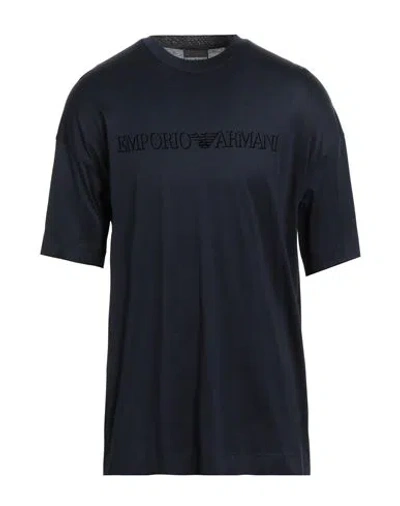 Emporio Armani Man T-shirt Midnight Blue Size Xxxl Cotton