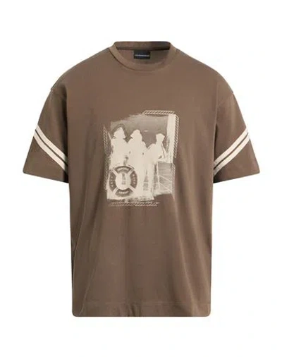 Emporio Armani Man T-shirt Military Green Size L Cotton