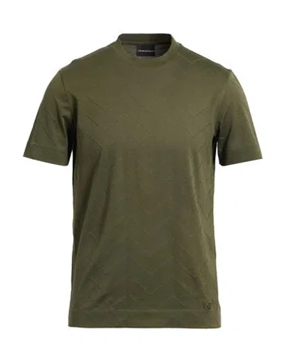 Emporio Armani Man T-shirt Military Green Size L Cotton
