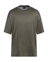 Emporio Armani Man T-shirt Military Green Size L Lyocell, Cotton In Green