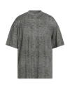 Emporio Armani Man T-shirt Military Green Size L Lyocell, Cotton In Multi