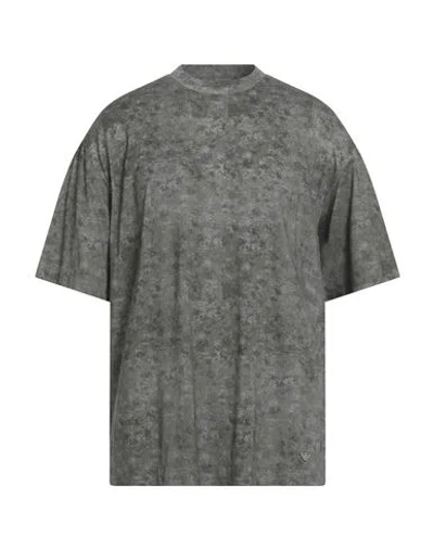 Emporio Armani Man T-shirt Military Green Size L Lyocell, Cotton In Multi