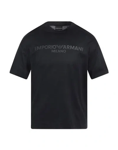 Emporio Armani Man T-shirt Navy Size M Lyocell, Cotton