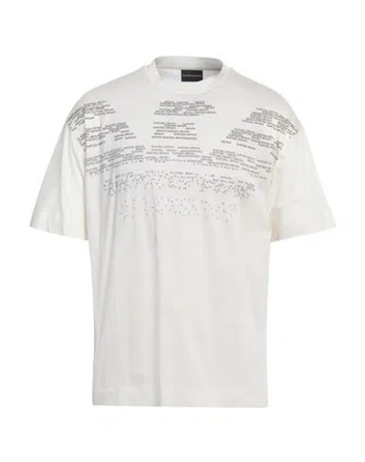 Emporio Armani Man T-shirt Off White Size L Cotton