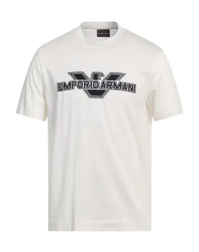 Emporio Armani Man T-shirt Off White Size L Cotton