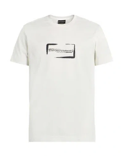 Emporio Armani Man T-shirt Off White Size L Cotton
