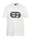 Emporio Armani Man T-shirt Off White Size Xxxl Lyocell, Cotton