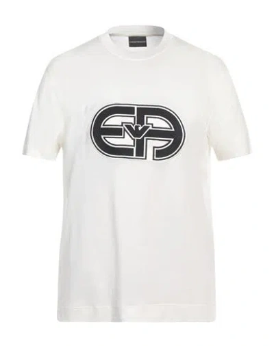 Emporio Armani Man T-shirt Off White Size Xxxl Lyocell, Cotton