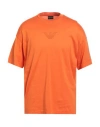 Emporio Armani Man T-shirt Orange Size L Cotton
