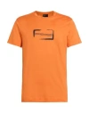 Emporio Armani Man T-shirt Orange Size L Cotton In Orange