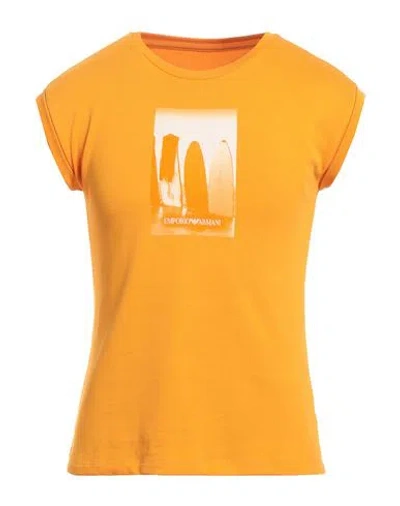 Emporio Armani Man T-shirt Orange Size S Cotton