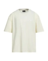 Emporio Armani Man T-shirt Pastel Yellow Size L Polyester, Elastane In Neutral