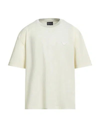 Emporio Armani Man T-shirt Pastel Yellow Size L Polyester, Elastane In Neutral