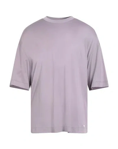 Emporio Armani Man T-shirt Purple Size L Lyocell, Cotton In Multi