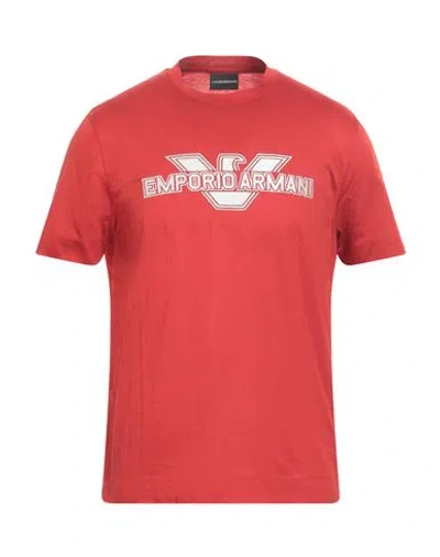 Emporio Armani Man T-shirt Red Size L Cotton