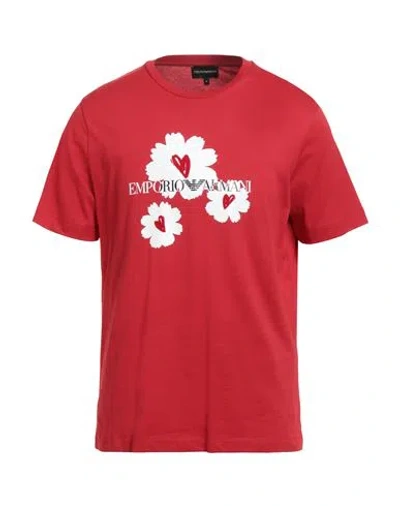 Emporio Armani Man T-shirt Red Size L Cotton
