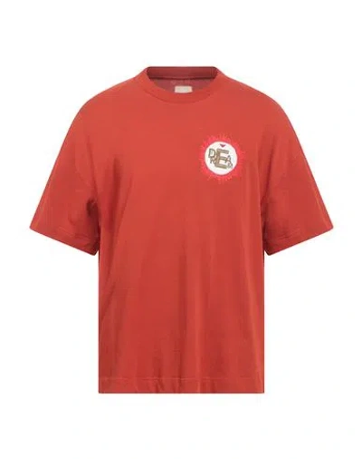 Emporio Armani Man T-shirt Rust Size L Cotton In Red