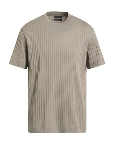 Emporio Armani Man T-shirt Sage Green Size L Cotton In Brown