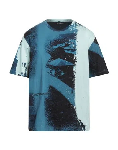 Emporio Armani Man T-shirt Slate Blue Size S Cotton