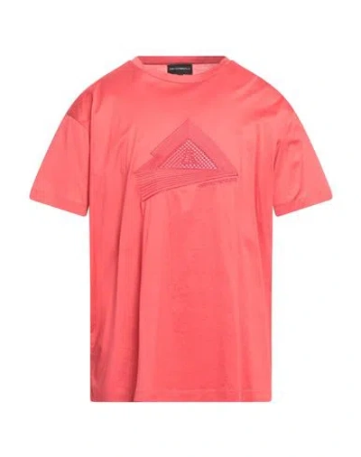 Emporio Armani Man T-shirt Tomato Red Size Xs Cotton