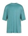 Emporio Armani Man T-shirt Turquoise Size Xxxl Lyocell, Cotton In Blue