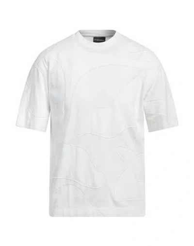Emporio Armani Man T-shirt White Size L Cotton, Polyester