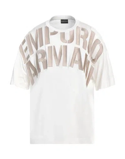 Emporio Armani Man T-shirt White Size Xxl Lyocell, Cotton, Polyester