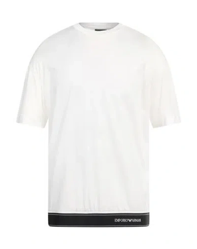 Emporio Armani Man T-shirt White Size S Lyocell, Cotton, Polyester, Elastane, Polyamide