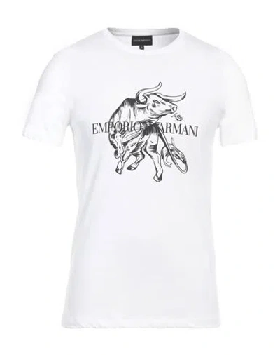 Emporio Armani Man T-shirt White Size M Cotton
