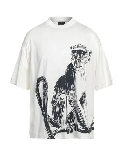 Emporio Armani Man T-shirt White Size Xl Lyocell, Cotton