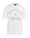 Emporio Armani Man T-shirt White Size M Lyocell, Cotton In White