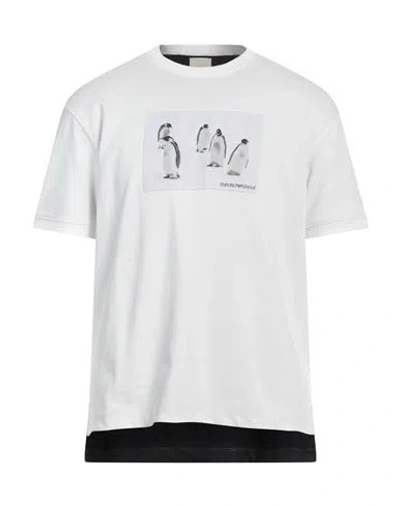 Emporio Armani Man T-shirt White Size Xxl Cotton, Polyester
