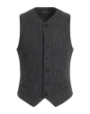 Emporio Armani Man Tailored Vest Black Size 42 Virgin Wool, Cashmere, Polyamide, Elastane In Black