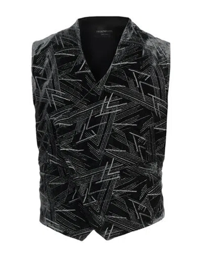 Emporio Armani Man Tailored Vest Black Size 42 Viscose, Polyamide