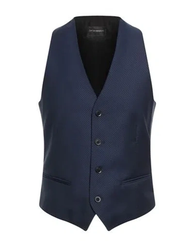 Emporio Armani Man Vest Blue Size 38 Virgin Wool