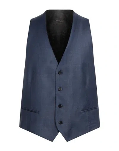 Emporio Armani Man Vest Navy Blue Size 42 Virgin Wool