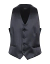 Emporio Armani Man Tailored Vest Midnight Blue Size 40 Polyester, Silk In Navy