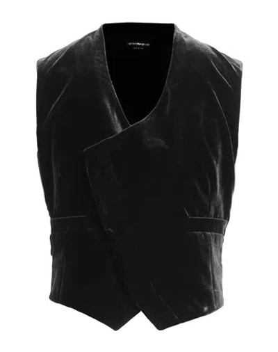 Emporio Armani Man Tailored Vest Charcoal Size 42 Viscose, Polyamide In Grey