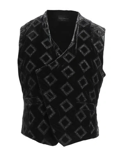 Emporio Armani Man Tailored Vest Charcoal Size 46 Viscose, Polyamide In Grey
