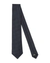 Emporio Armani Silk Geometric Jacquard Tie In Navy