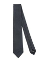 Emporio Armani Monogram-jacquard Pointed Tip Tie In Navy